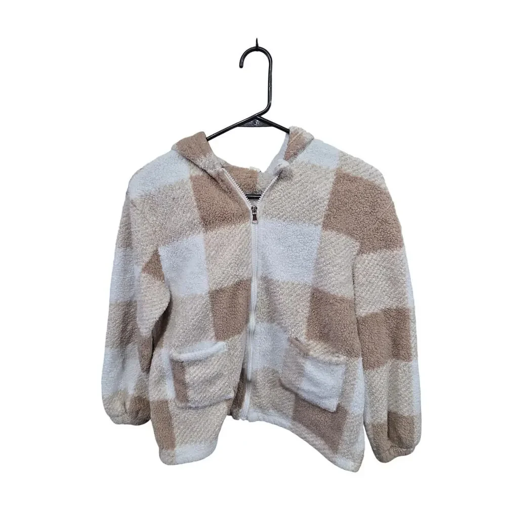 Neutral Beige Fleece Jacket - SHEIN - 11-12Y